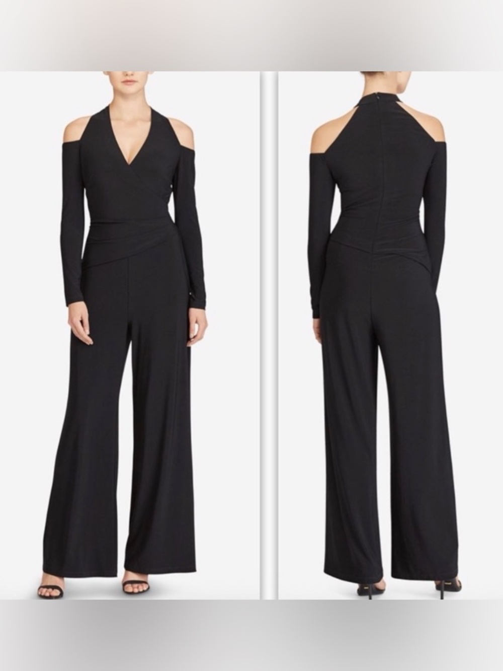Lauren Ralph Lauren Black Cold Shoulder Jumpsuit - Like New - 4